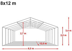 Párty stan Ohnivzdorný Premium 8 x 12 m | bílá