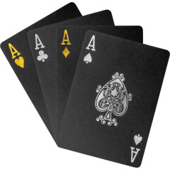 Poker karty plastové černo-stříbrné