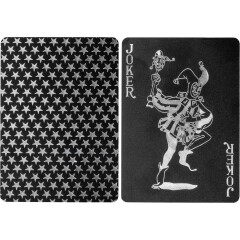 Poker karty plastové černo-stříbrné