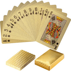 Poker karty plastové | zlatá