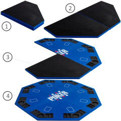 Pokerová podložka pro 8 hráčů modrá