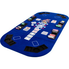 Pokerová podložka pro 8 hráčů oválná | modrá