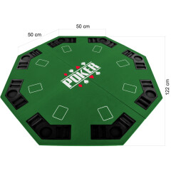 Pokerová podložka pro 8 hráčů zelená