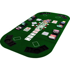 Pokerová podložka pro 8 hráčů oválná | zelená