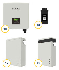 Solární sestava Solax 10 - Měnič Solax, Triple baterie, třífázový snímač