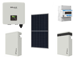 Solární sestava „full set“ Solax 10 - Panely Risen, Měnič Solax, Triple baterie, třífázový snímač