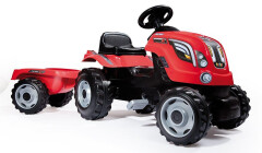 Šlapací traktor Smoby Farmer XL s vozíkem | červený