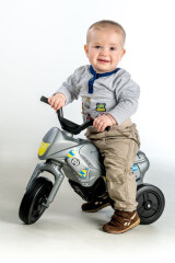 Teddies Odrážedlo Enduro Yupee Policie malé | stříbrné
