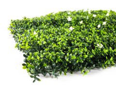 Umělý živý plot Hawaj Buxus High s květy | Stěna 100 x 100 cm