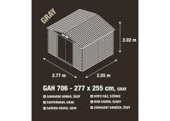 Zahradní domek G21 GAH 706 - 277 x 255 cm, šedý