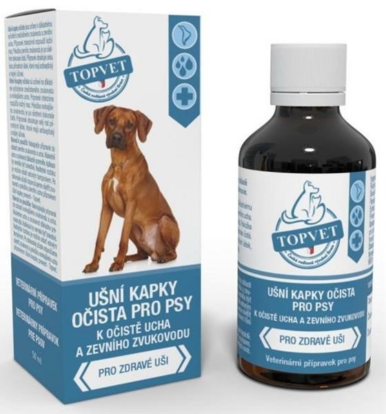 Ušní kapky očista pro psy 50 ml Topvet
