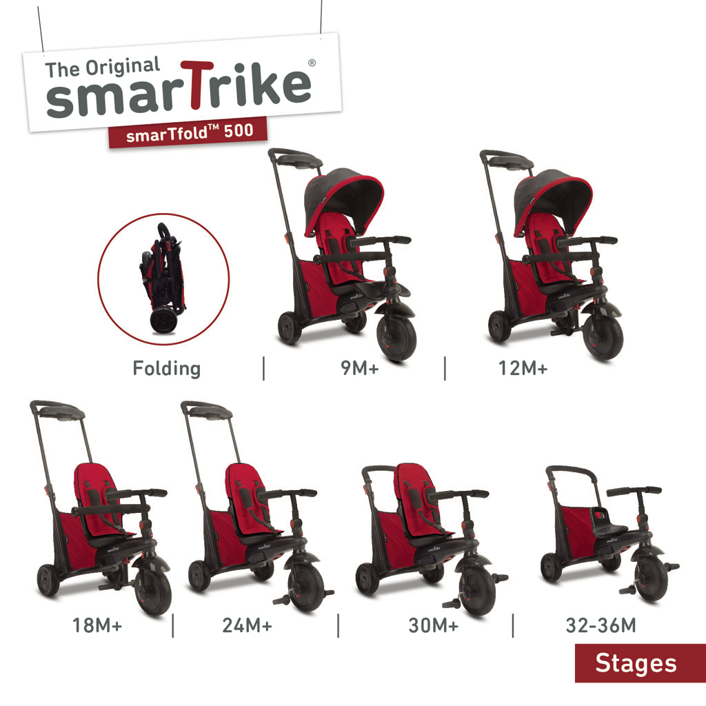 Smart Trike Tříkolka Smart Trike 7 v 1 Smartfold 500 červená