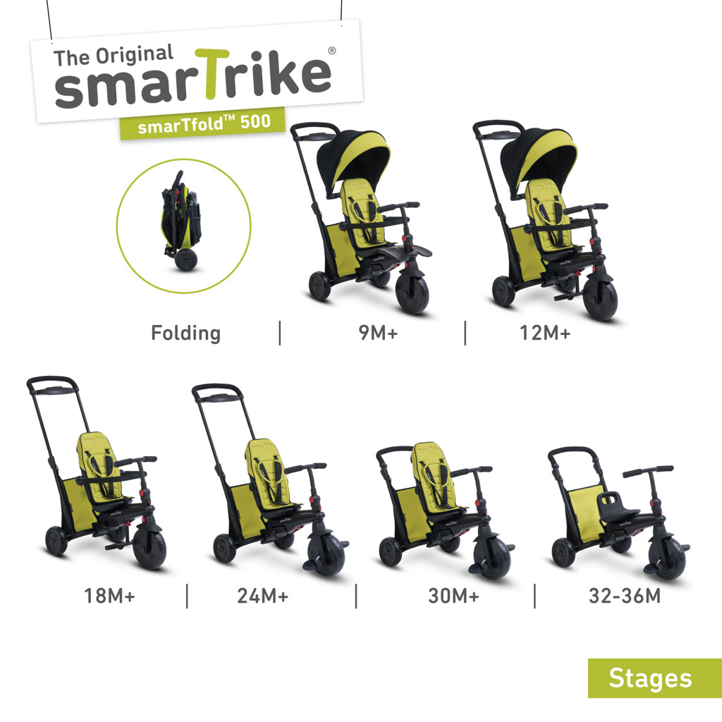 Smart Trike Tříkolka Smart Trike 7 v 1 Smartfold 500 zelená