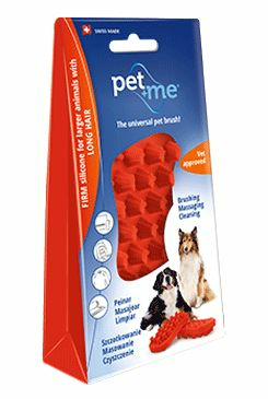PET and ME kartáč pro psy, dlouhá srst, červený