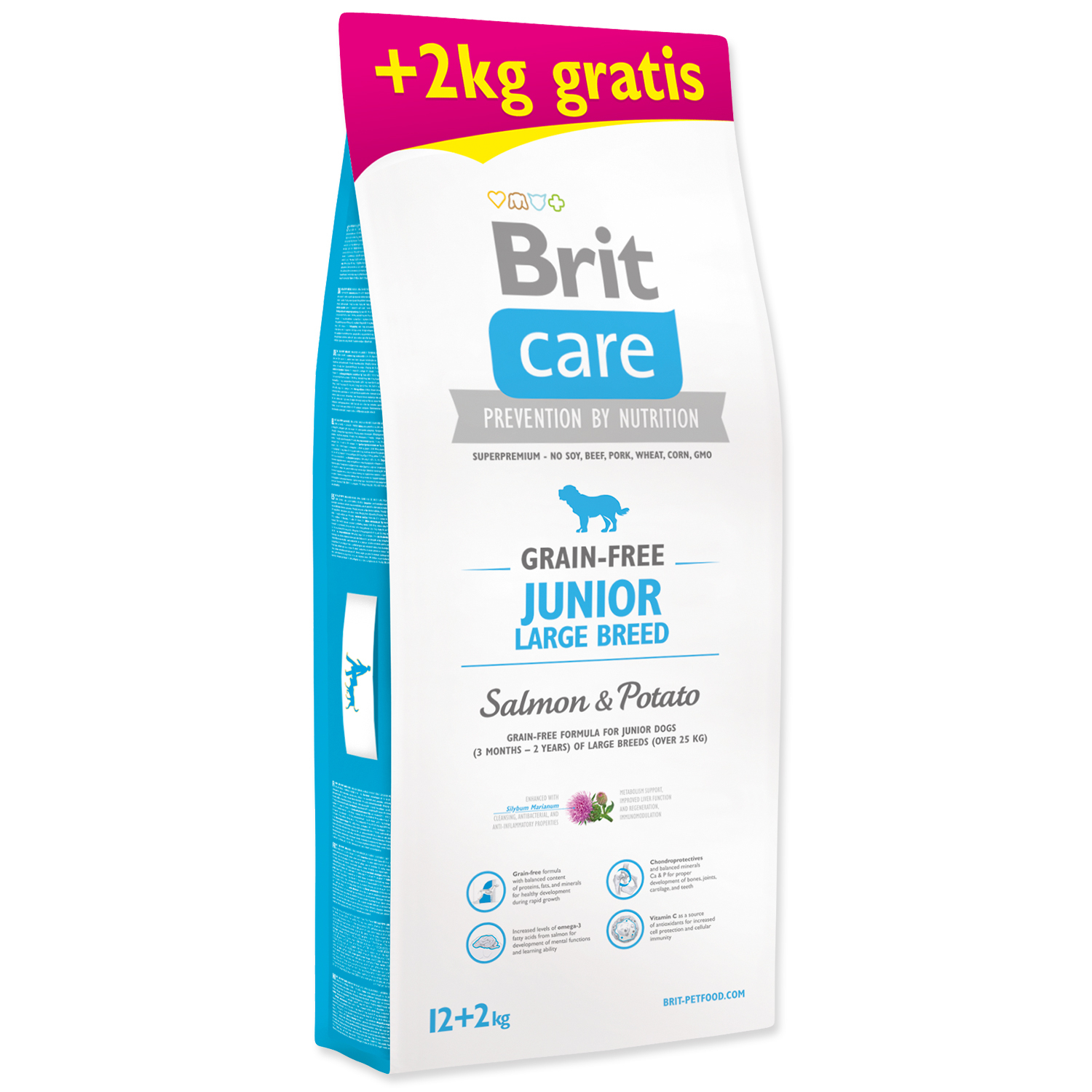 BRIT Care Grain-free Junior Large Breed Salmon & Potato 12+2 kg ZDARMA (14kg)