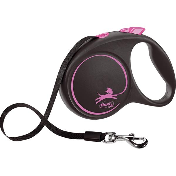 vodítko flexi black design l pásek 5 m růžové 50 kg