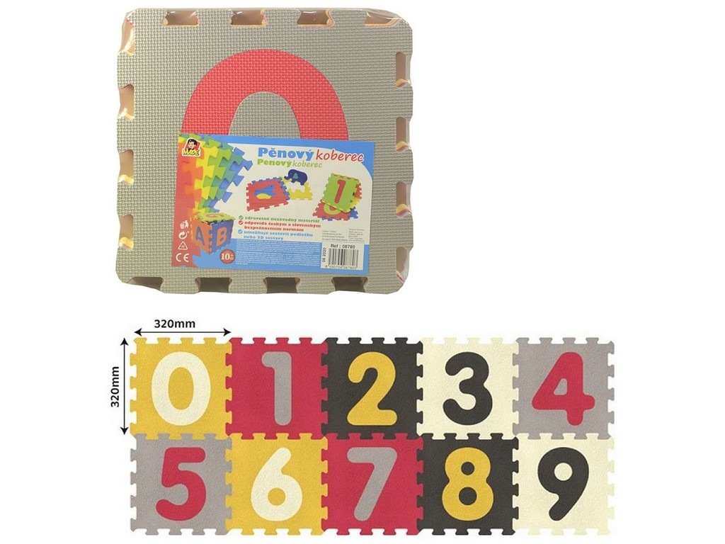 MADE pěnové puzzle 32x32cm 10ks Číslice