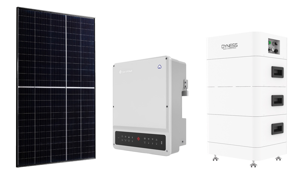 Solární sestava 10 kW - Risen panely, Baterie Dyness, Měnič GoodWe