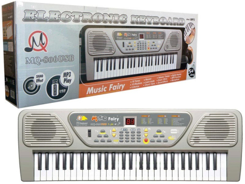 HM Studio Elektronické klávesy 54 kláves | světle šedé HM Studio Elektronické klávesy 54 kláves | světle šedé