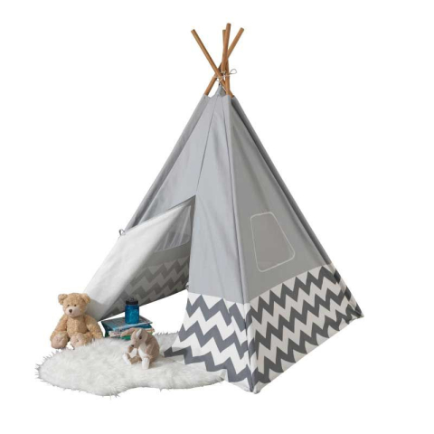 KidKraft dětský stan Deluxe Play Teepee | šedý KidKraft dětský stan Deluxe Play Teepee | šedý
