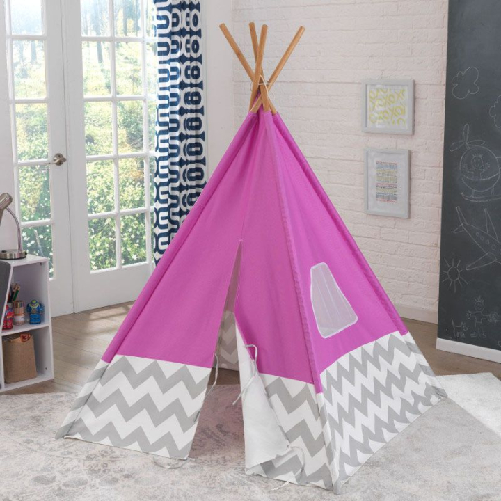 KidKraft dětský stan Deluxe Play Teepee | růžový KidKraft dětský stan Deluxe Play Teepee | růžový