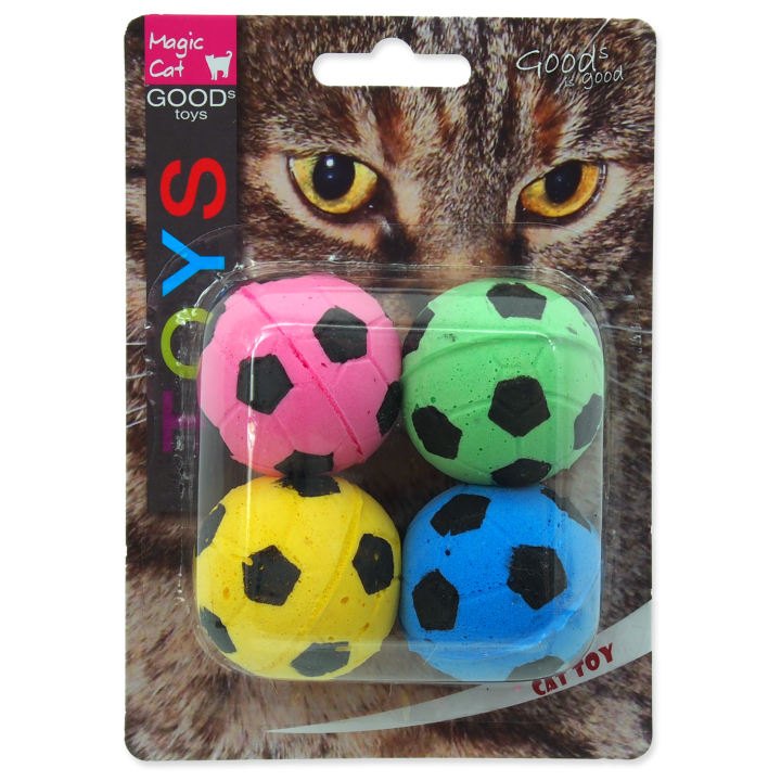 MAGIC CAT míček pěnový fotbalový 3,75 cm 4 ks MAGIC CAT míček pěnový fotbalový 3,75 cm 4 ks