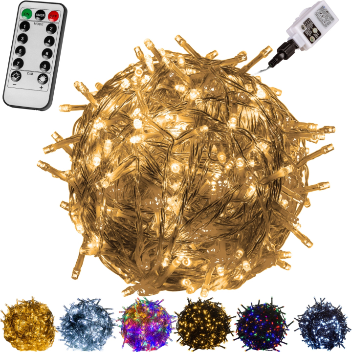 Vánoční LED osvětlení 20 m 200 diod s ovladačem teplá bílá Vánoční LED osvětlení 20 m 200 diod s ovladačem teplá bílá
