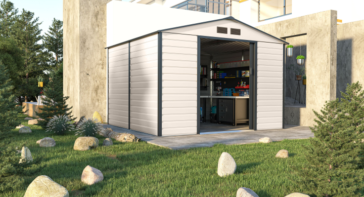 Zahradní domek G21 GAH 706 - 277 x 255 cm, béžovo šedý Zahradní domek G21 GAH 706 - 277 x 255 cm, béžovo šedý