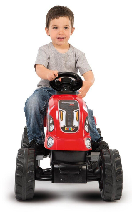 Šlapací traktor Farmer XL červený s vozíkem 