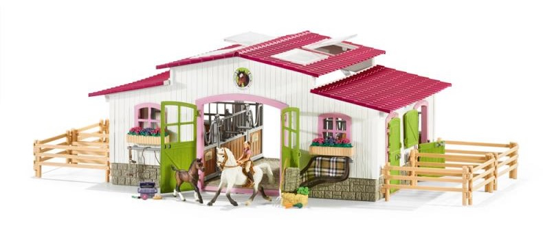Schleich 42344 Stáj s koňmi a příslušenstvím