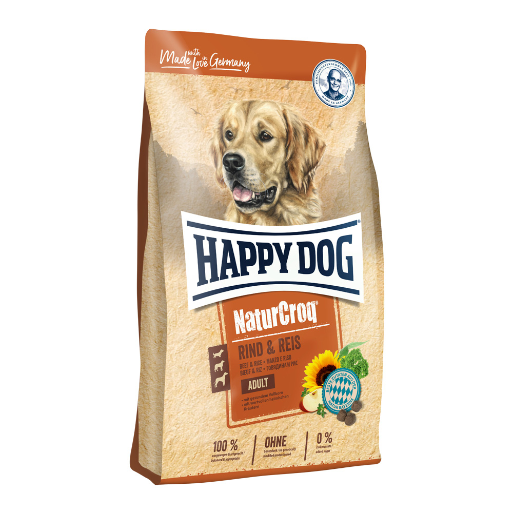 Happy Dog NaturCroq Rind a Reis 15 kg