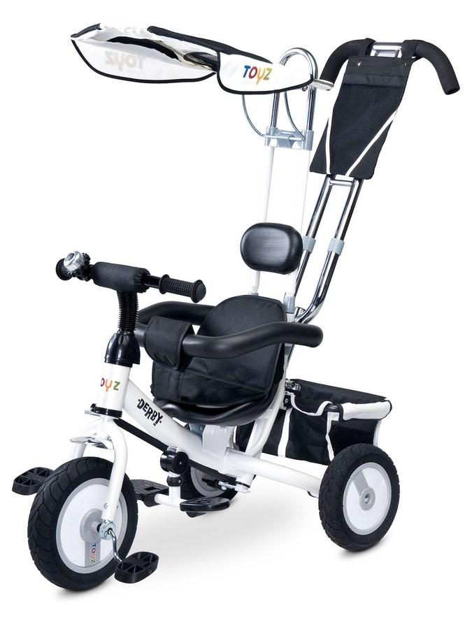 Toyz Derby tříkolka s vodicí tyčí White